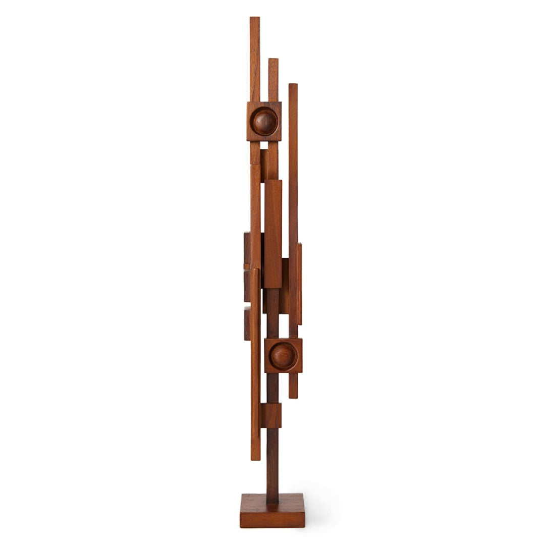 teak wooden skyline sculpture