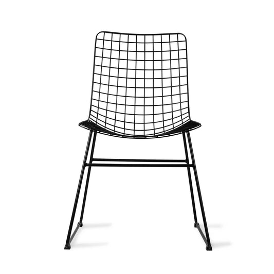 mid century modern style black metal dining chair