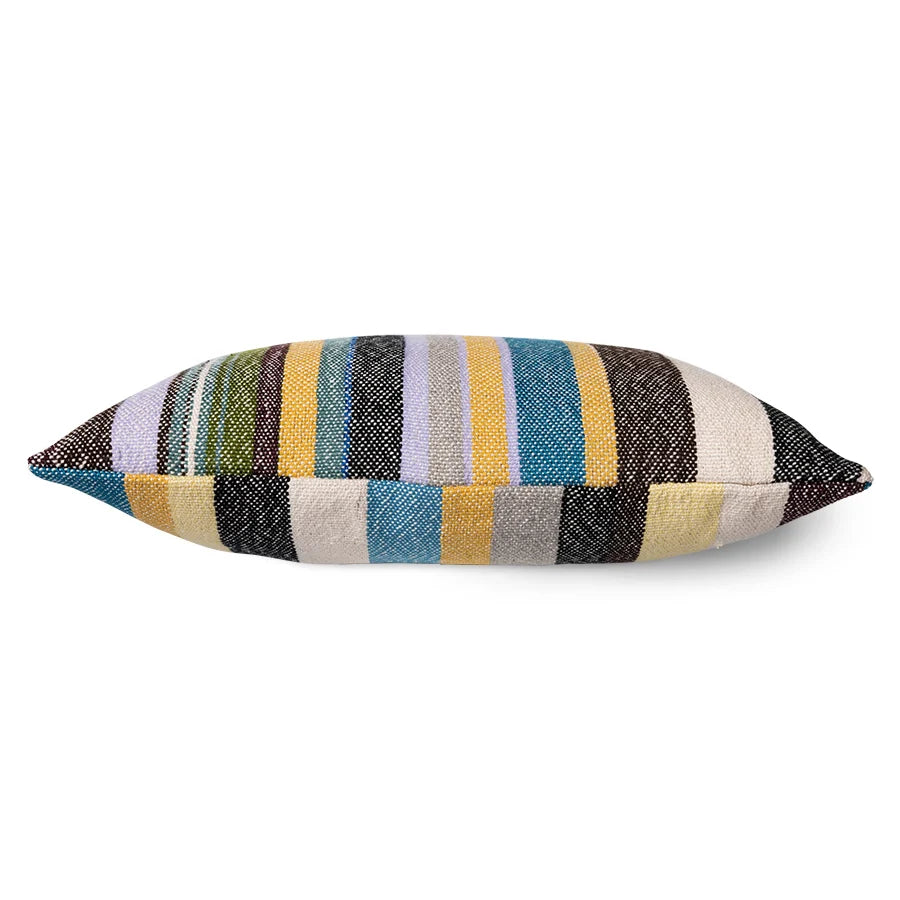 retro style colored lumbar pillow made from soft cotton and woven into checker pattern