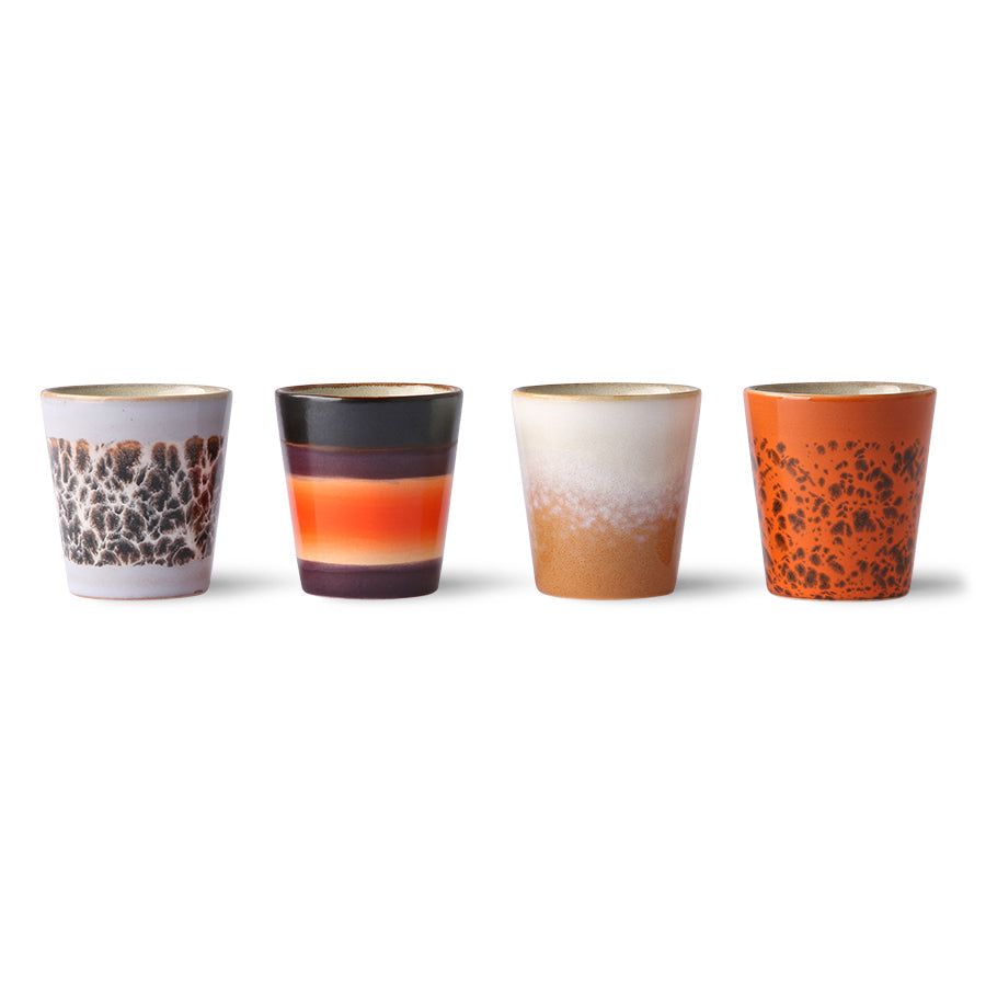 4 ceramic cups in different finish and color suitable for ristretto coffee or succulent plants