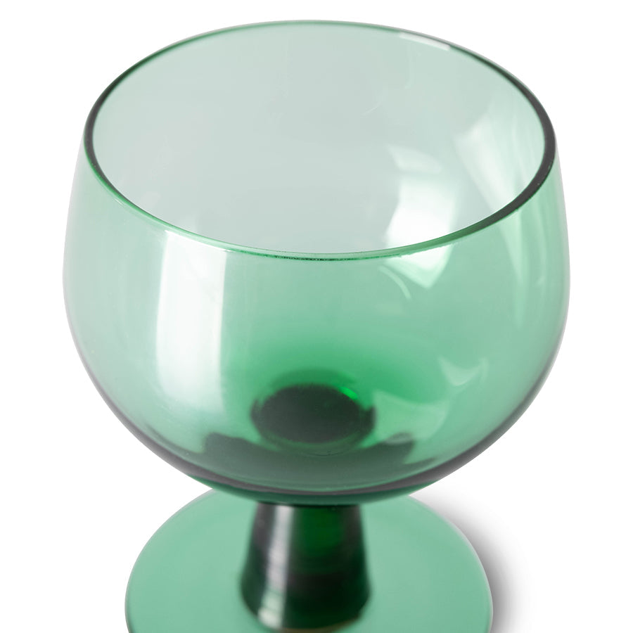 fern green wine glass low stem