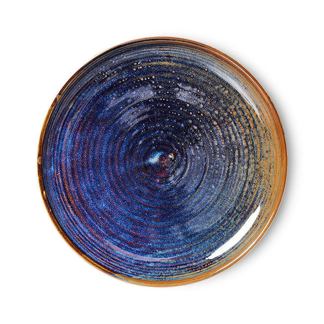 rustic blue porcelain side plate