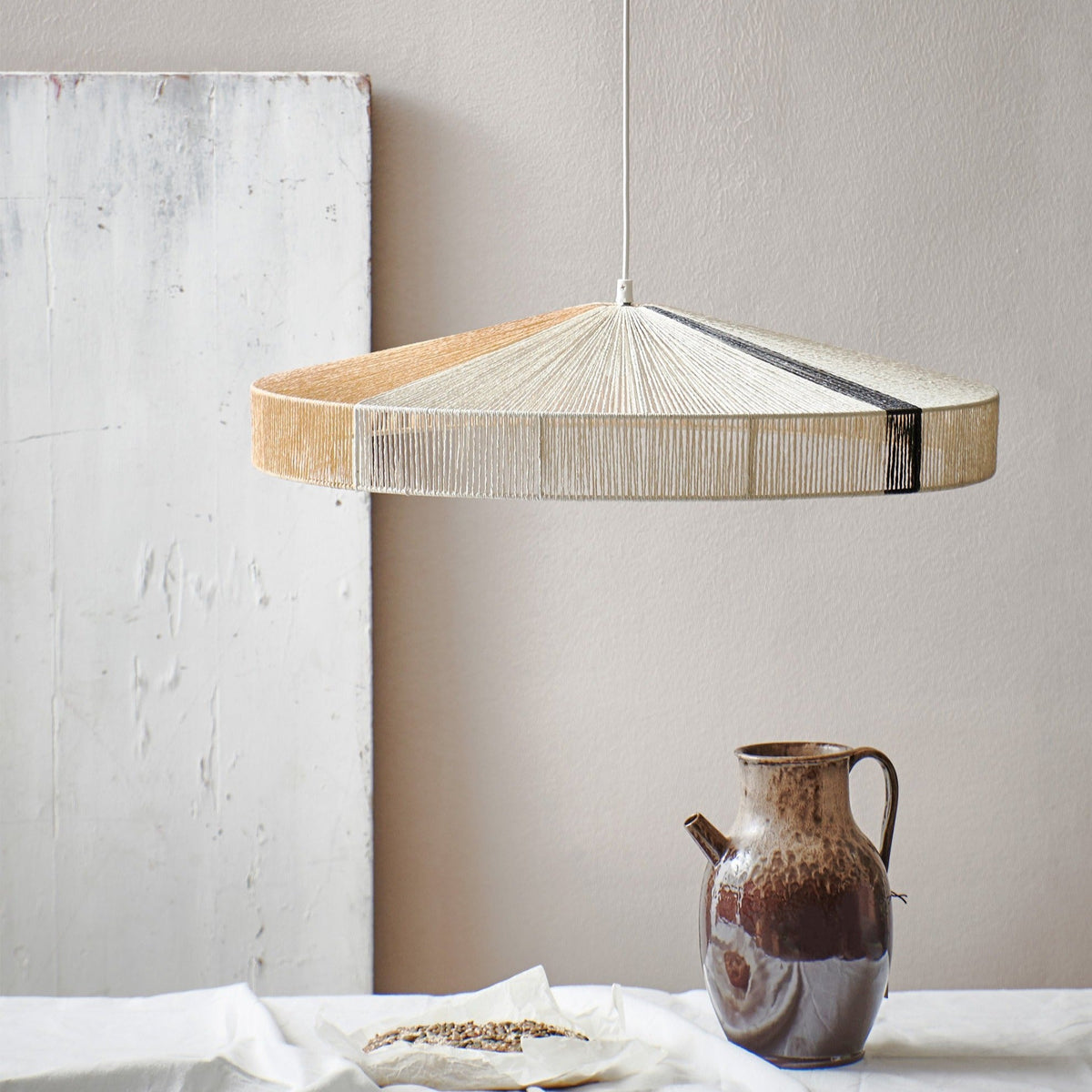 Hangling Rope Lights VOL5074 HKLIVING USA Pendant woven paper rope light pendant flat ...