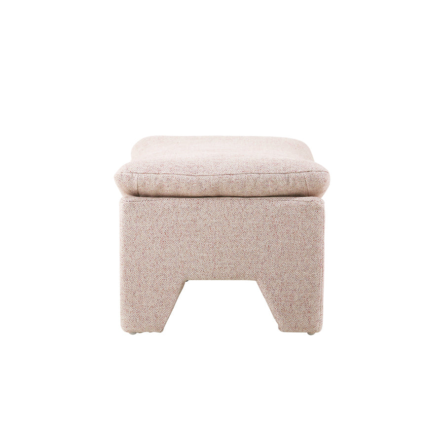 Retro style lounge chair with ottoman / blush pink mélange