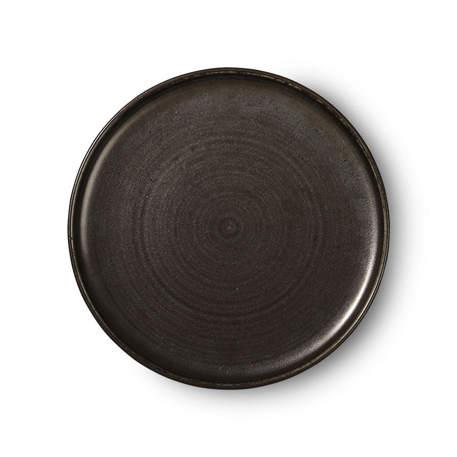 Chef ceramics - rustic dinner plate black (set of 4)