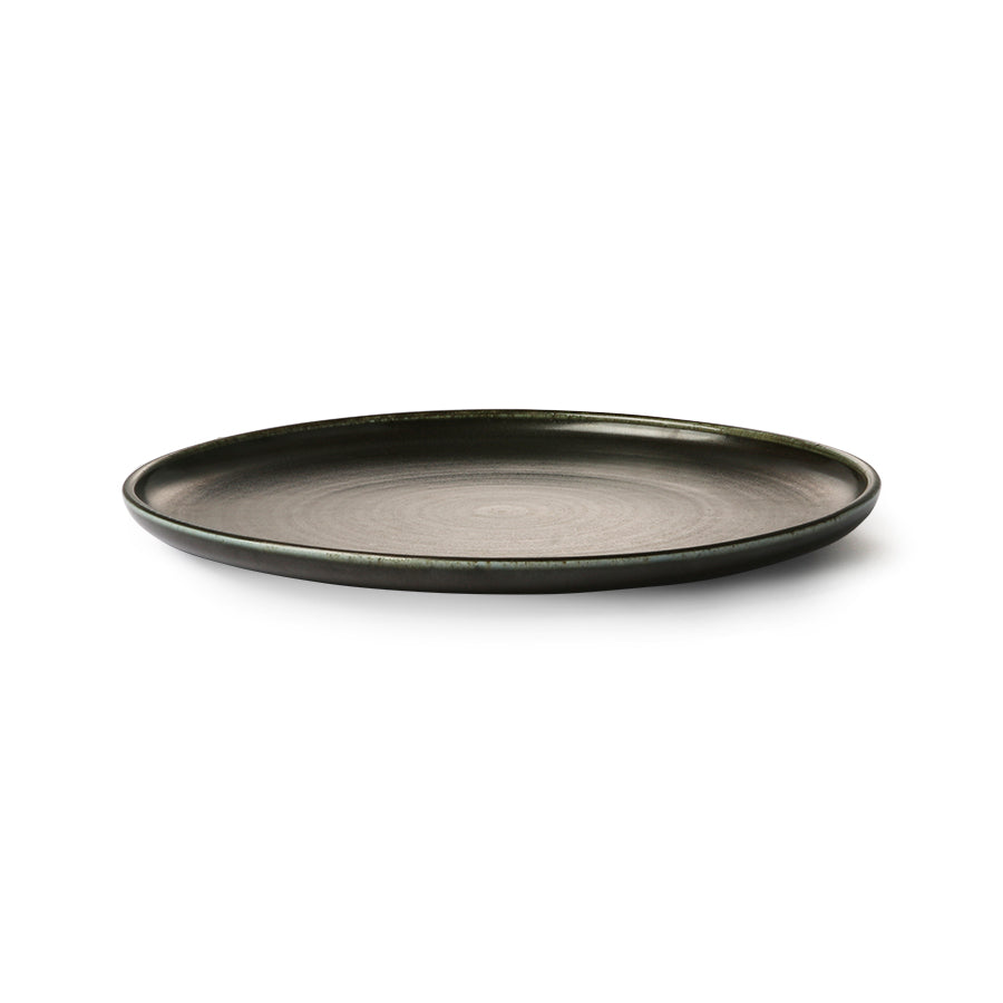 Chef ceramics - rustic dinner plate black (set of 4)