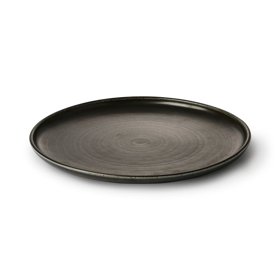 Chef ceramics - rustic dinner plate black (set of 4)