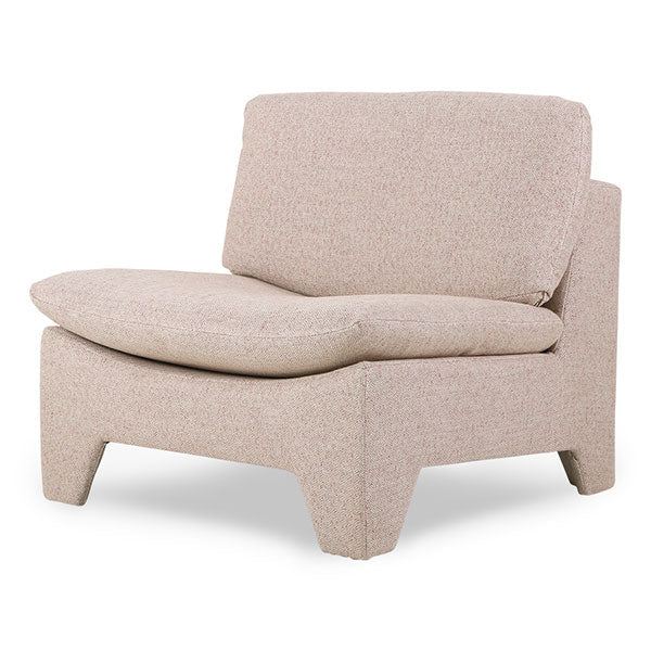 Retro style lounge chair with ottoman / blush pink mélange