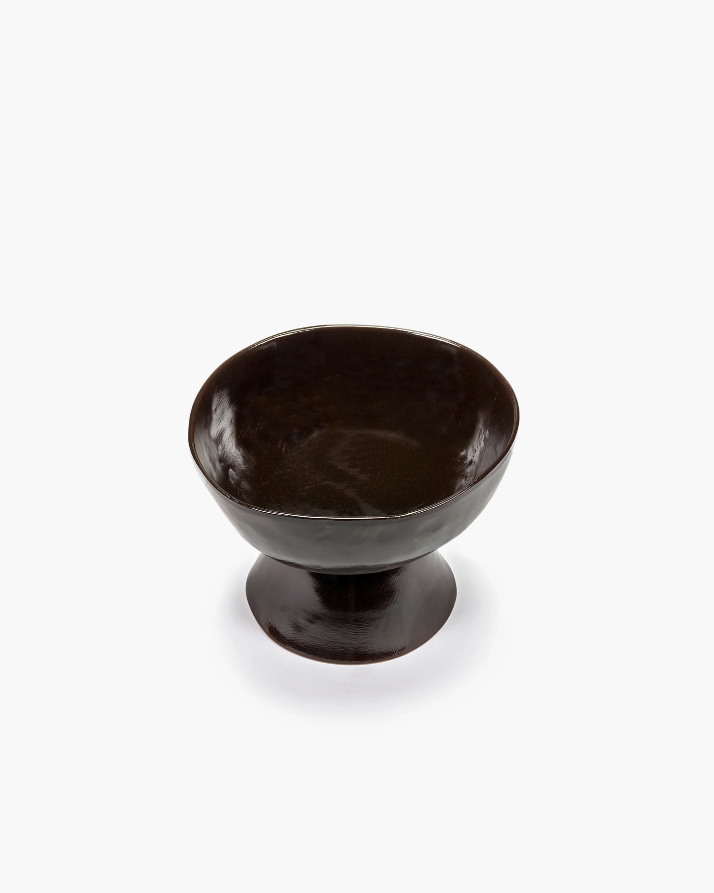 Black ceramic bowl on a white background