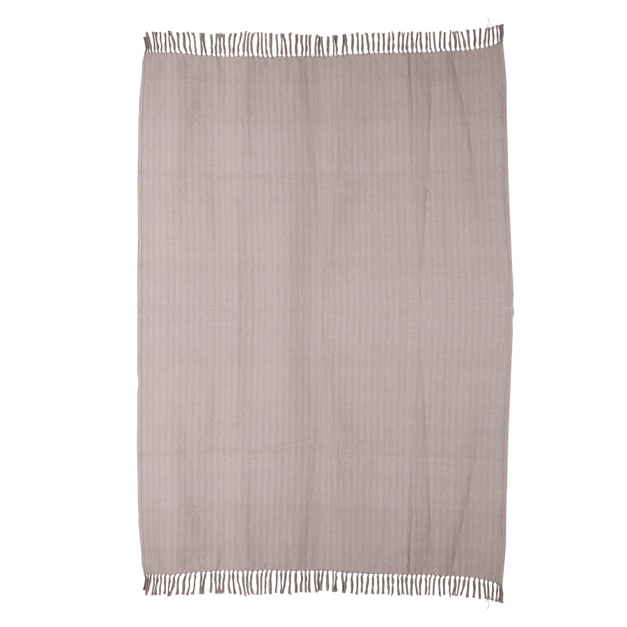 Cotton throw blanket - taupe