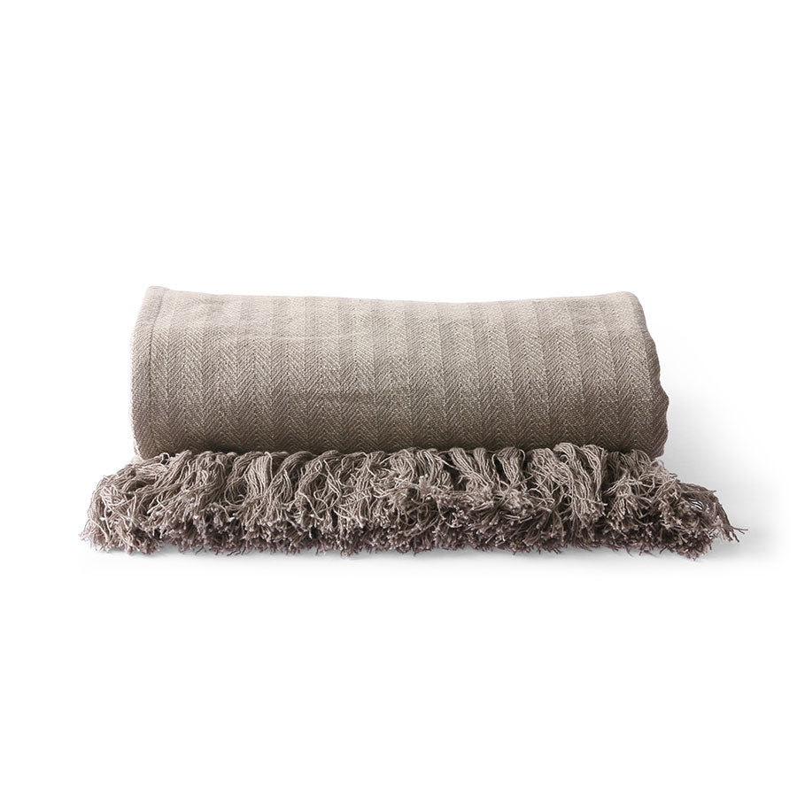 Cotton throw blanket - taupe