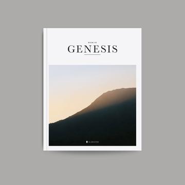 Bible Book Genesis with a photo of mountain 