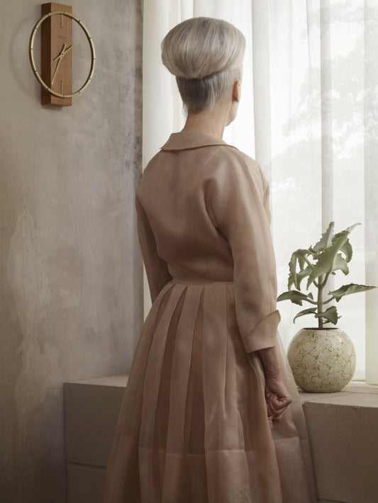 grief series portrait of Grace by Erwin Olaf woman with grey hair and bun