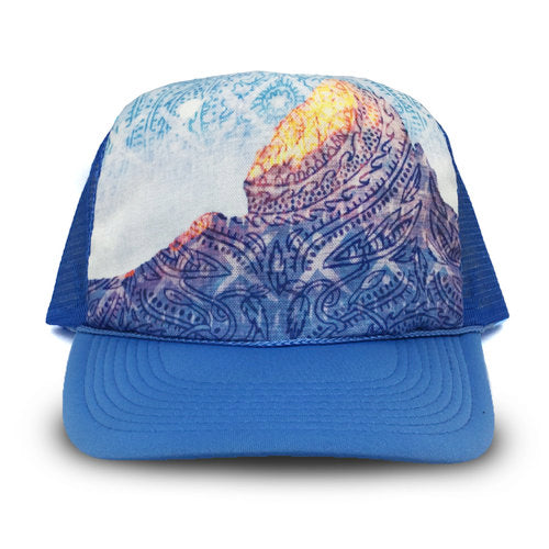 blue trucker hat with desert image 