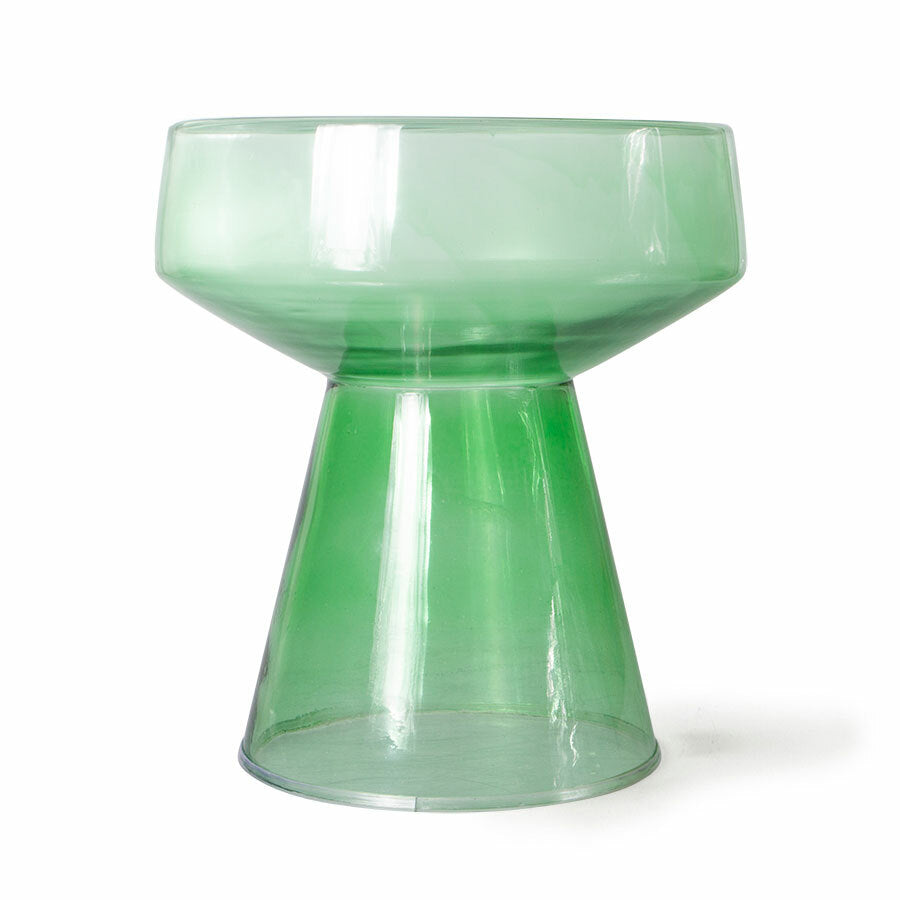 green colored glass accent table
