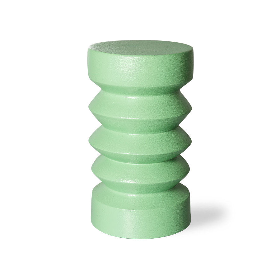 green zigzag stoneware design accent table