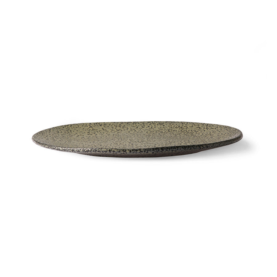 green speckled side plate