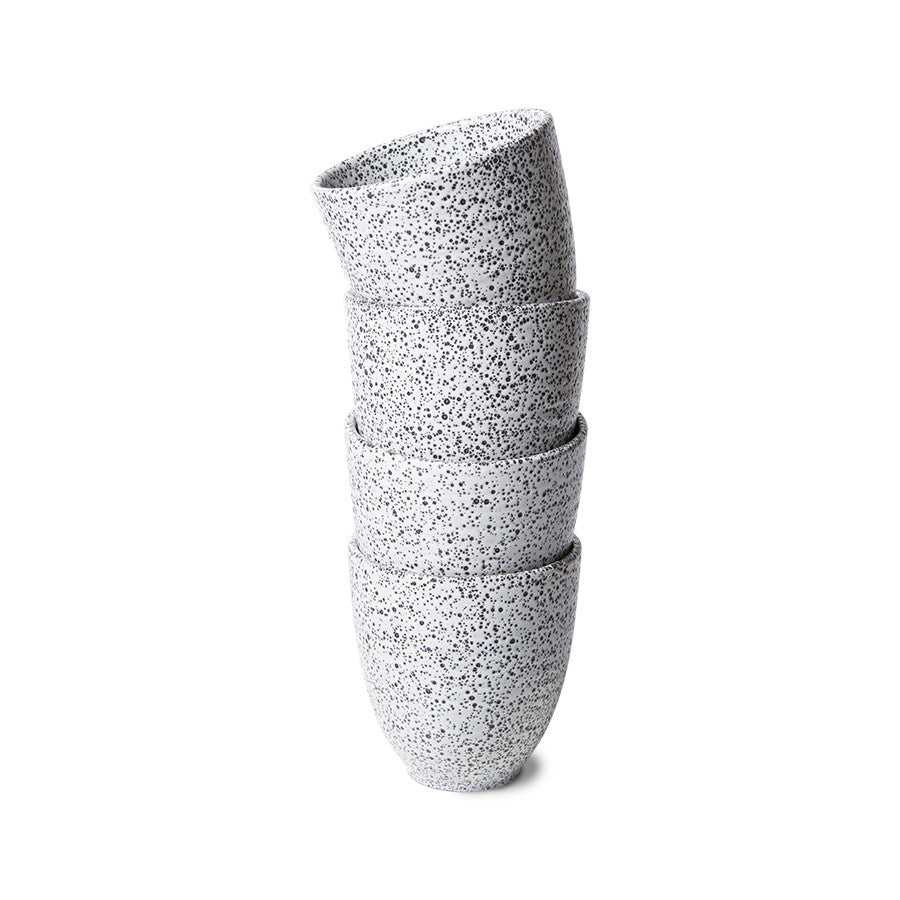 stack of 4 gray cream tumbler cups