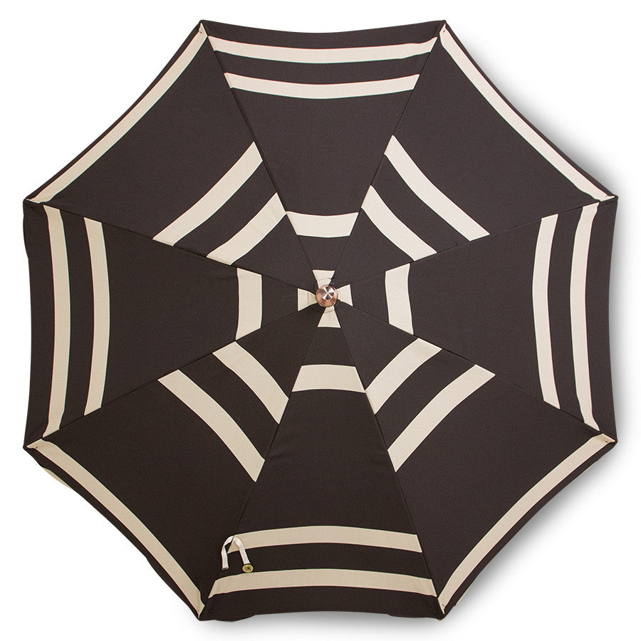 top of brown and cream graphic design parasol