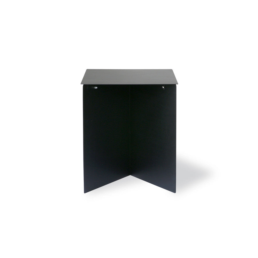 rectangle black metal accent table