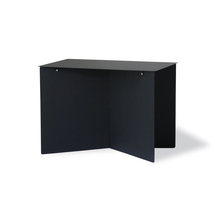 rectangle black metal accent table