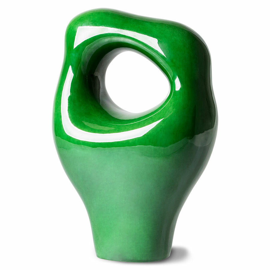 green glossy object with glaze