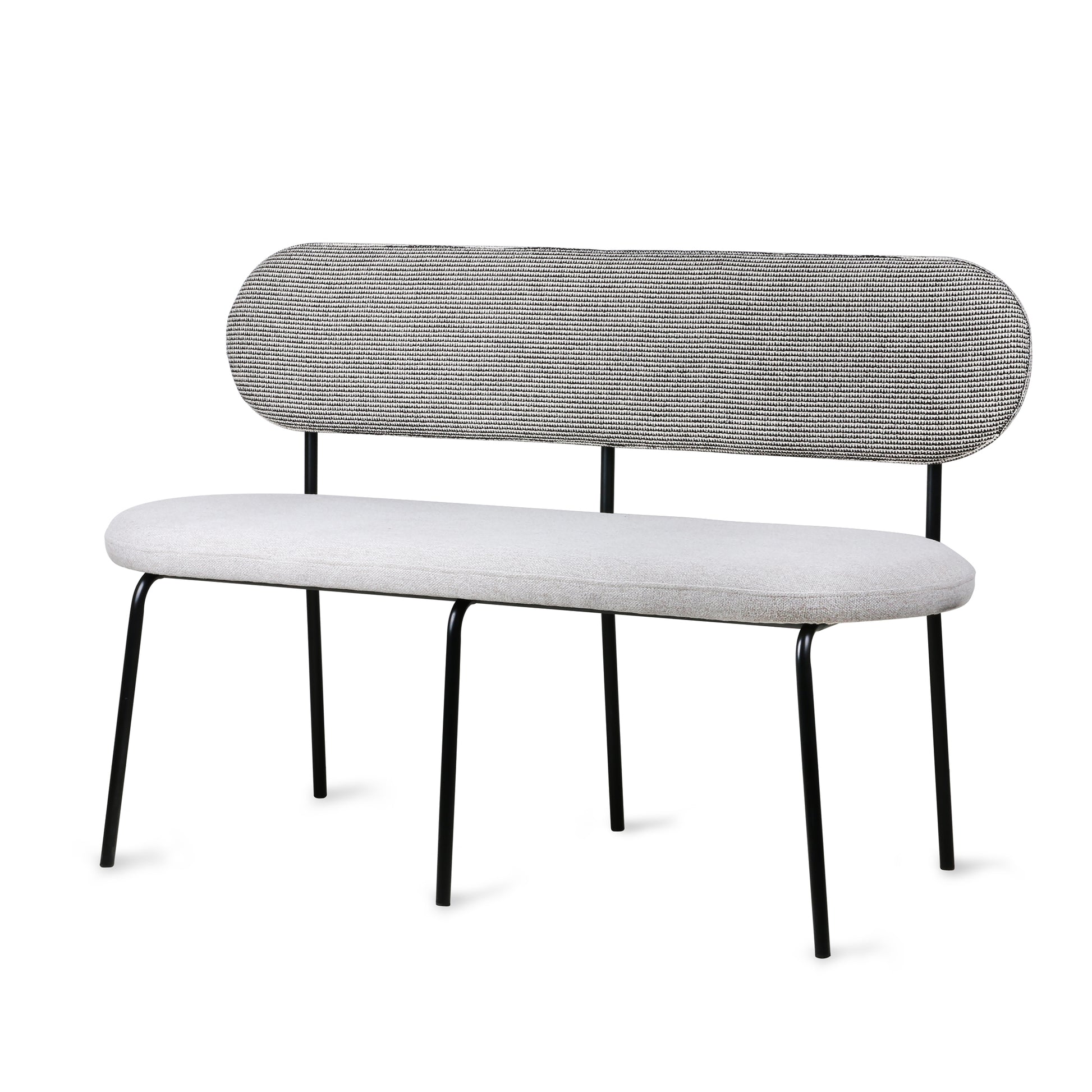 HKliving USA MZM4796 Gallery backrest Bench upholstered gray – Amstel dining Elegant