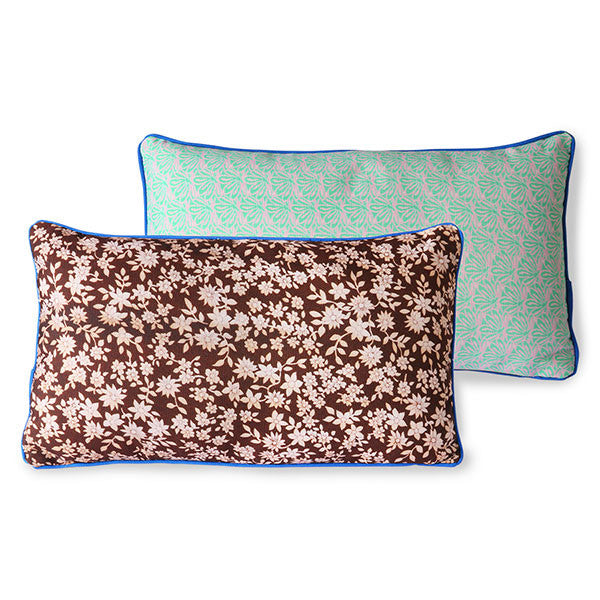 double sided lumbar pillow brown and green