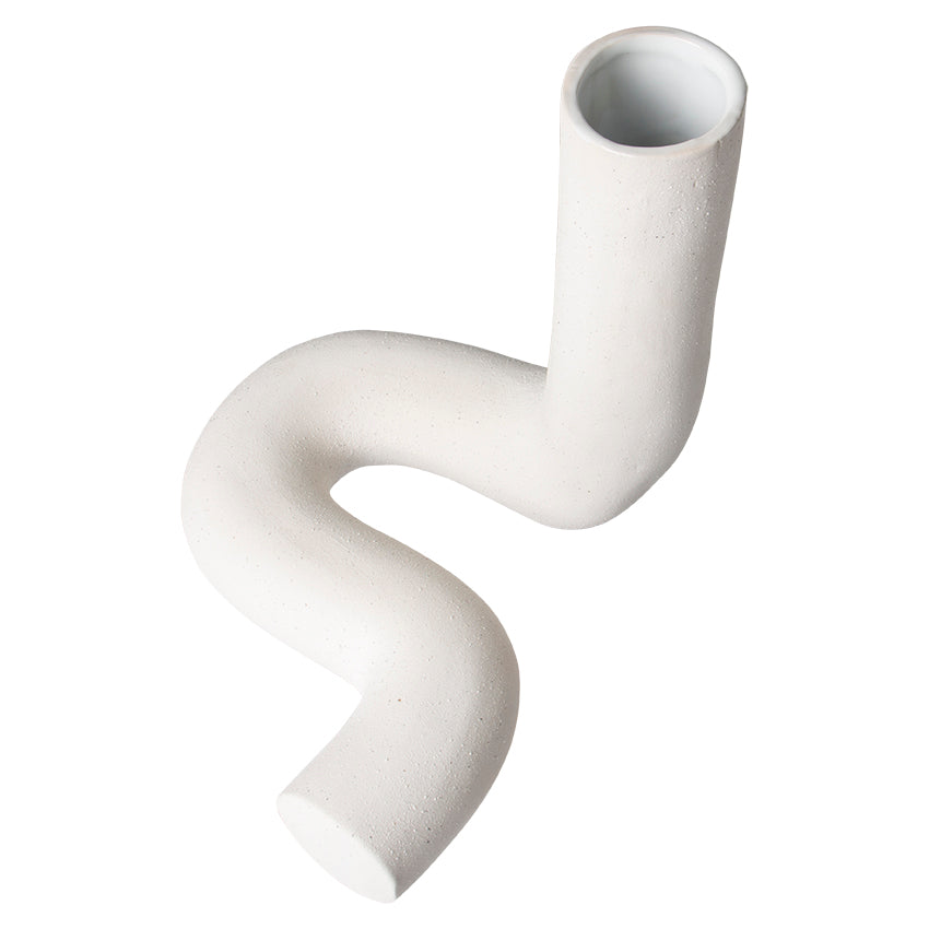 white sculpture in a twisted shape
