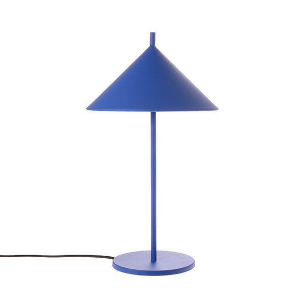 HKliving USA blue metal desk lamp with triangle shaped shade and black electrical court 